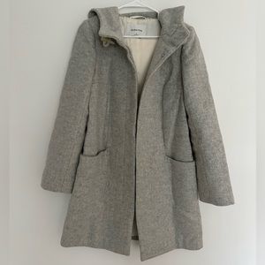 Aritzia Babaton Pearce gray long hooded wool coat